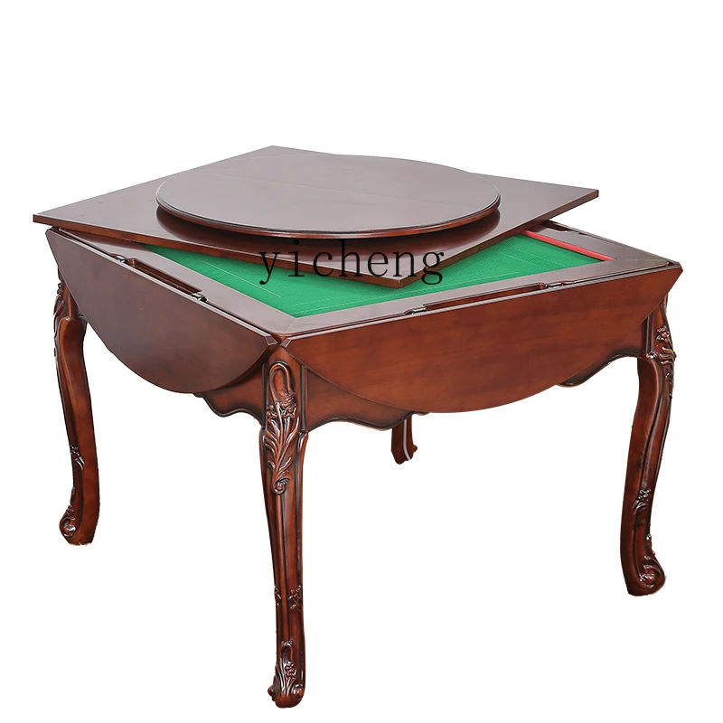 

Xl Automatic Dining Table Dual-Use Four-Mouth Mahjong Table Multi-Function with Chair