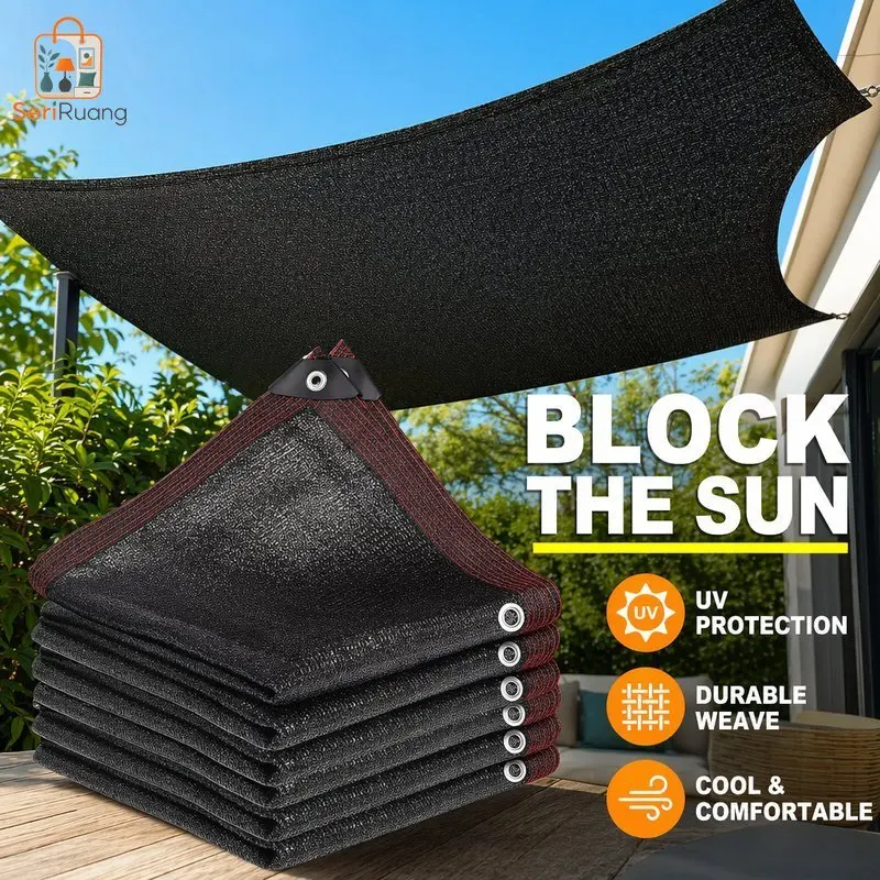 Sun Shade Net Anti UV 98% Black Shade Sail Garden Car Cover Outdoor Awnings Sun Shelter Nettin