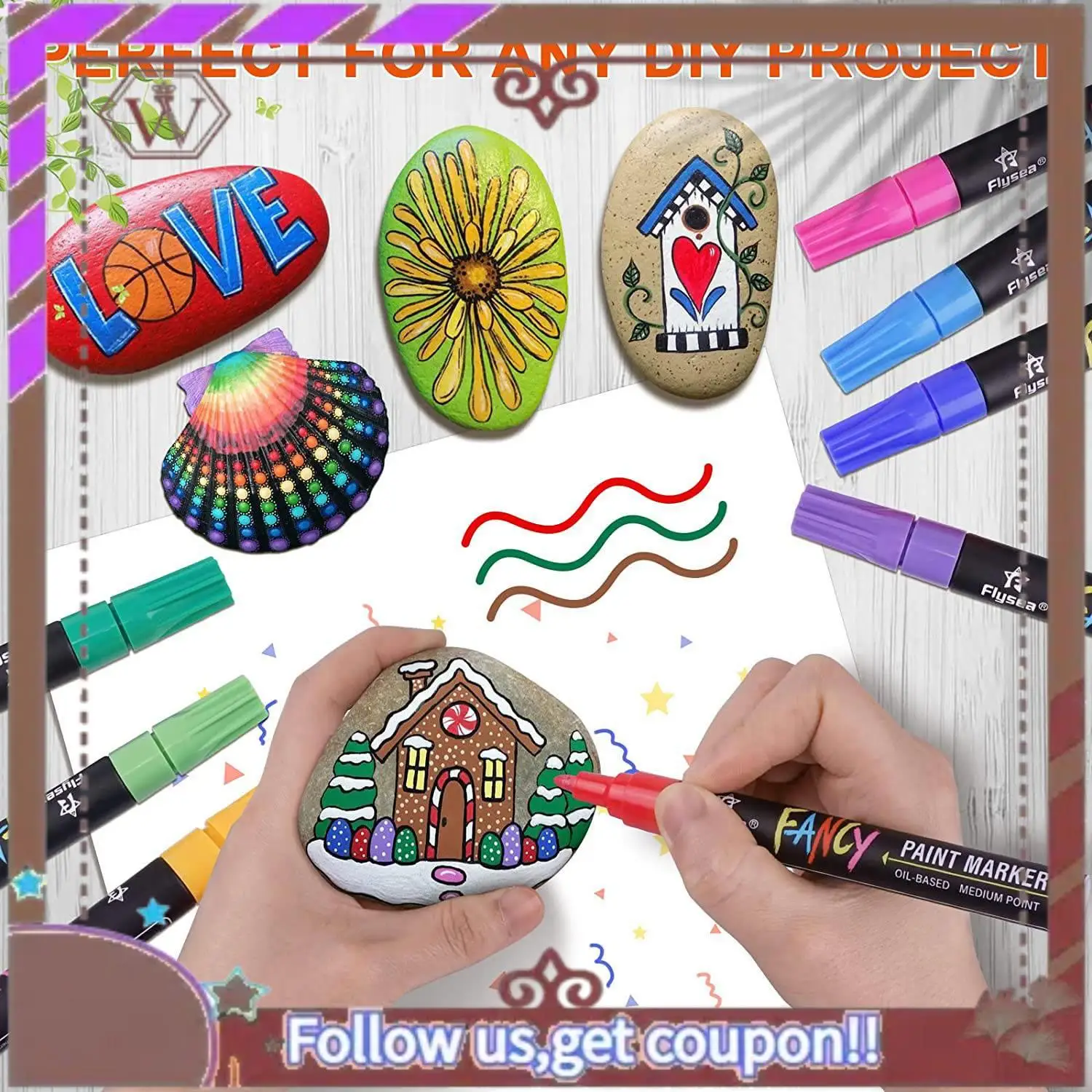 أقلام طلاء ABBG-Paint، مجموعة أقلام تحديد طلاء مقاومة للماء مكونة من 20 لونًا تعتمد على الزيت، لا تتلاشى أبدًا بسرعة جافة ودائمة