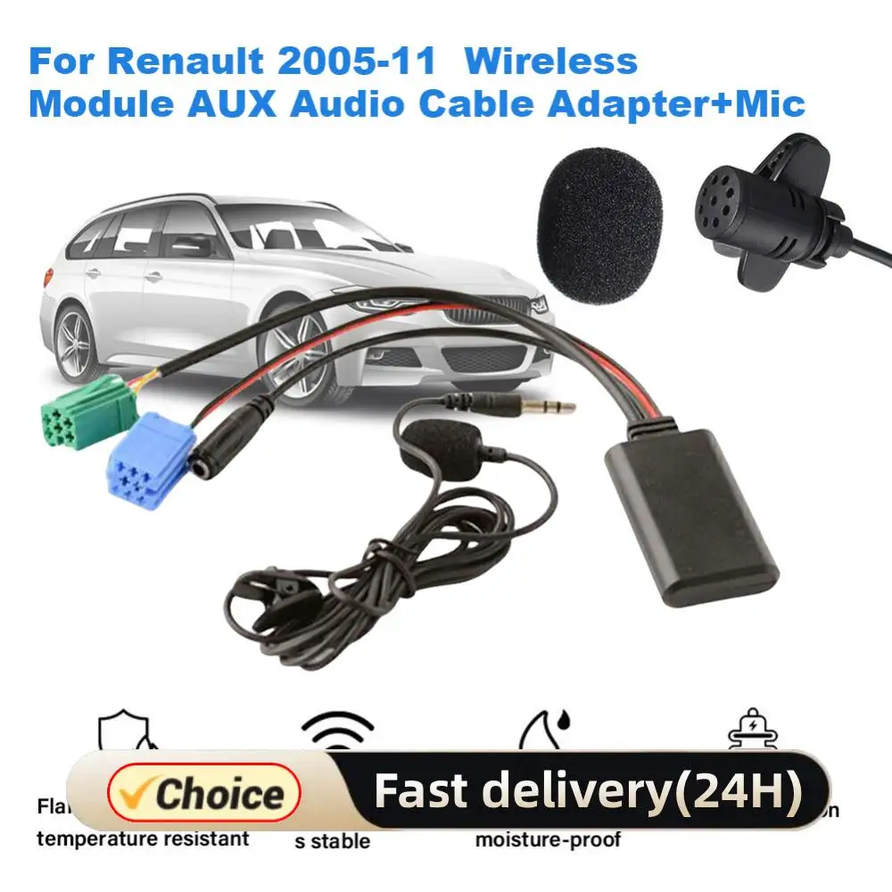 الصوت MP3 الموسيقى محول AUX في سيارة بلوتوث متوافق كابل محول مع MIC راديو ستيريو AUX مهائي كابلات لرينو لاغونا #1