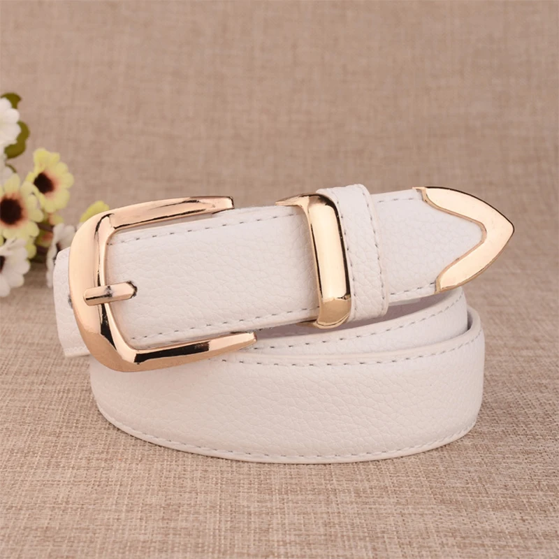 

Fashion Women Genuine Leather Belts High Quality Gold Buckle Best Matching Dress Jeans Belts for Lady LB2146 pasek spodni damski