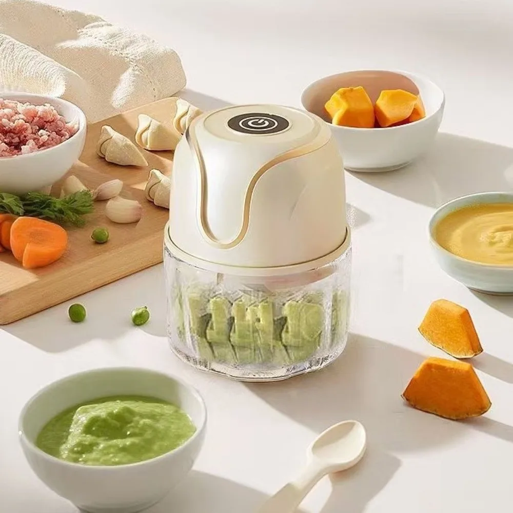 Wireless Mini Meat Grinder Portable Detachable Baby Food Processor 350ml Handheld Garlic Crusher Garlic Processing