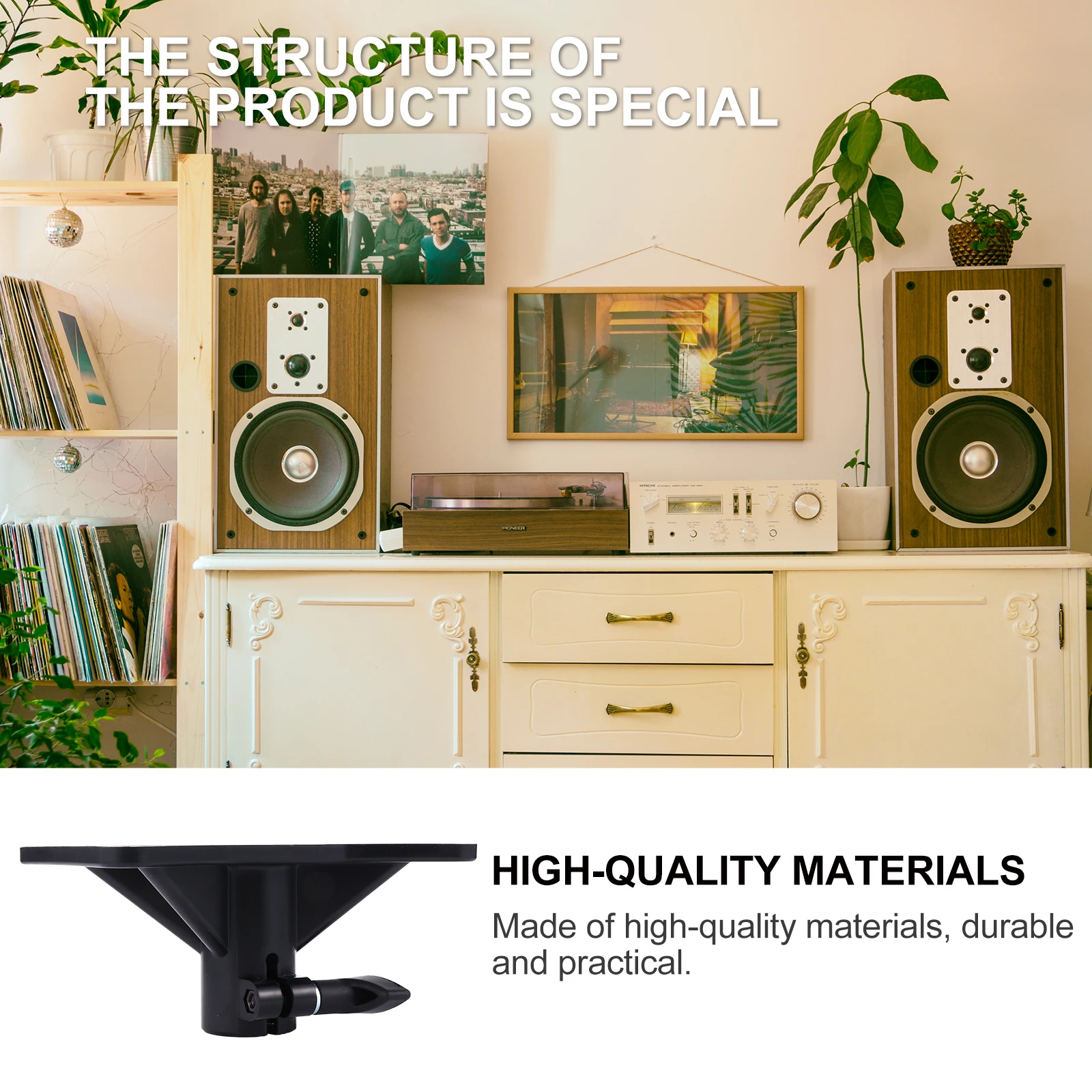 

2Pcs Standard Plastic Speaker Stand Tray Tripod for Stage Performances Party Studios Audio Equipment Black