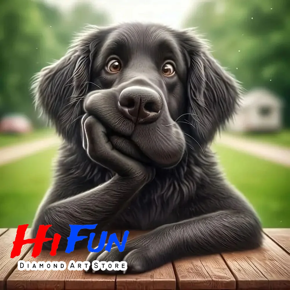 

Diamond Painting Kit Black Labrador Retriever Puppy Poster 5D DIY Diamond Handmade Art Dog Portrait Funny Gift for Dog Lover