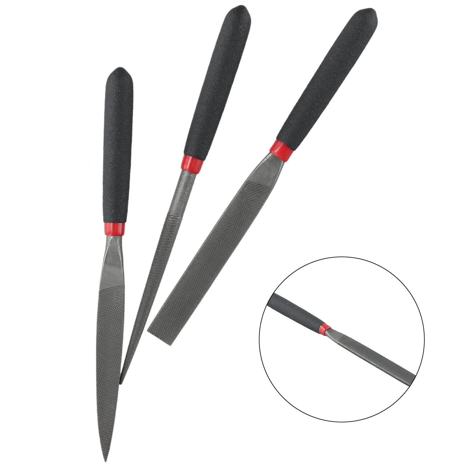 Brand New Files Hand Operated Tools 3Pcs/Set Model Files Reliable Flat File Mini Files Steel For Stone For Tile