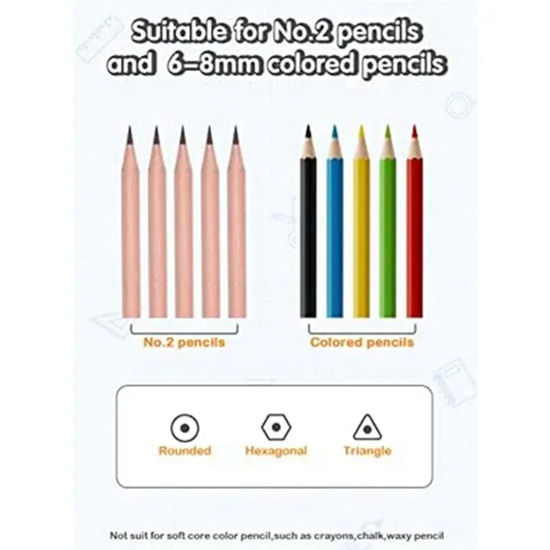 Latest ABBQ-Electric Pencil Sharpener Heavy-Duty Auto Pencil Sharpener for No.2(6-8mm) Pencils in School/ with Adapter EU Plug