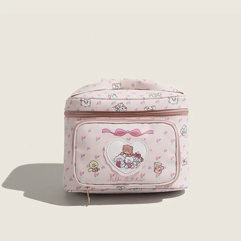 Bolsa de maquillaje de dibujos animados rosa Mikko Girl, bolsa de almacenamiento para el hogar de viaje, premio de regalo, joyería, regalo al por