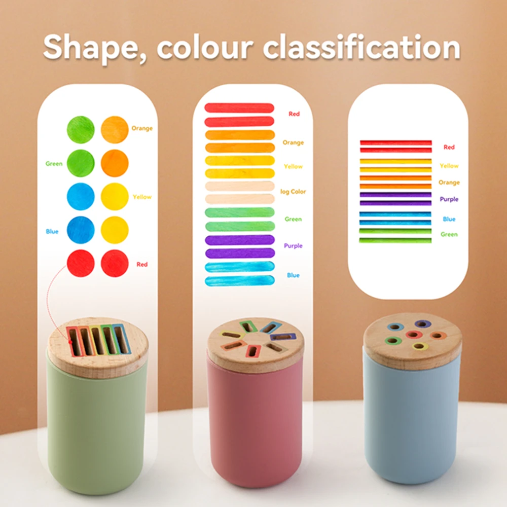 นับของเล่น Montessori ไม้เกมจับคู่สี Sorting Cup การเรียนรู้ก่อนวัยเรียนการศึกษาของเล่นสําหรับเด็กหญิงเด็กชาย