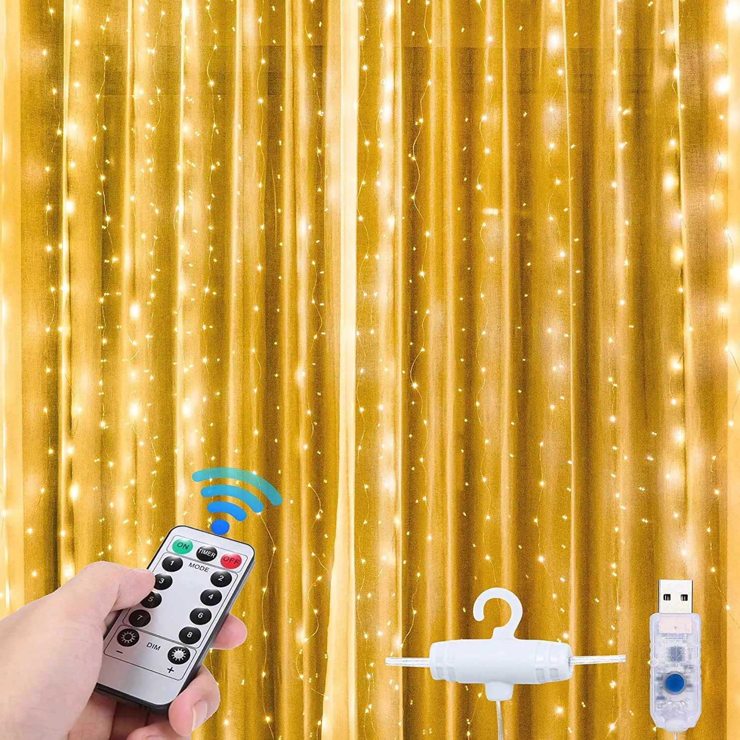 3m LED الستار سلسلة أضواء USB عيد الميلاد الجنية أضواء جارلاند مع هوك في الهواء الطلق المنزل لحفل زفاف حديقة الديكور