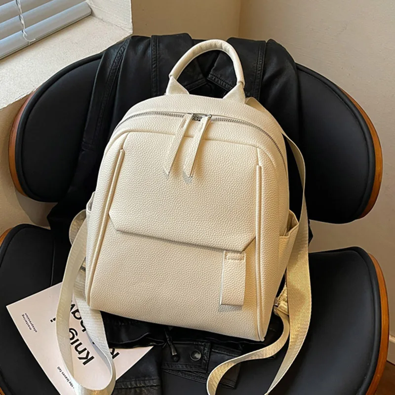 Women Pebbled PU Leather Backpack with Front Pocket Top Handle Casual Daypack Convertible Shoulder Bag for Girls School Travel