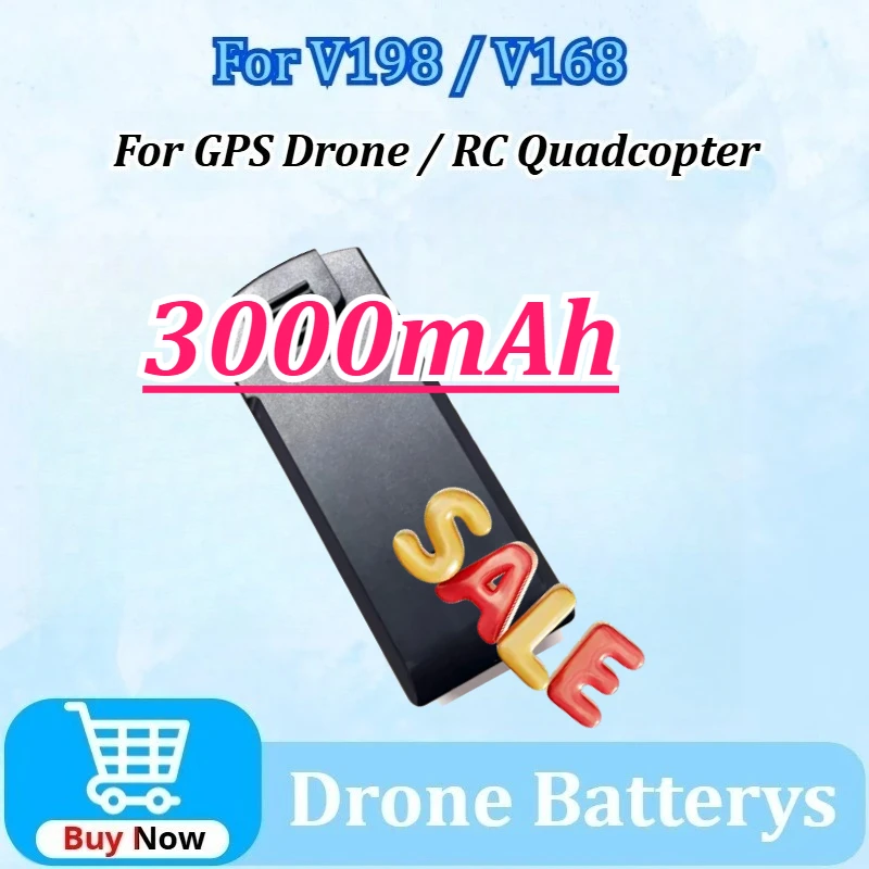 

New for V168 V198 GPS 7.4V 3000mAh/3.7V 2000mAh Drone Battery V198 MAX PRO 8K Battery Packs for RC Quadcopter Spare Accessories