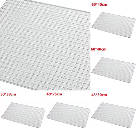 Stainless Steel BBQ Wire Oven Grill Grate Mesh Net Grill Grate Grid For Grill Meat Vegetable Steak Picnic Party Barbecue Tool