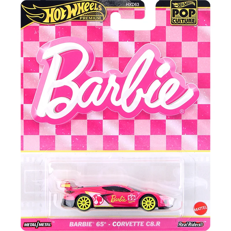 

Mattel Hot Wheels Premium Car Pop Culture Barbie Diecast 1/64 Toys for Boys 65th Corvette C8.R Vehicles Models Birthday Gift