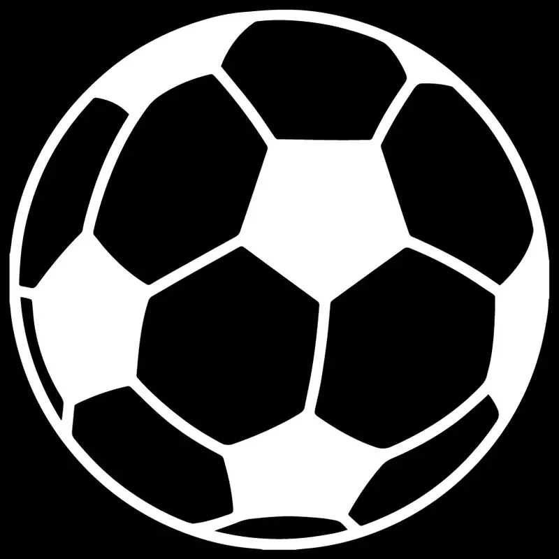 Adesivos de carro futebol criativo pára-choques decoração acessórios decalques dos desenhos animados adesivos de janela de carro à prova dwaterproof água preto/branco, 16cm * 16cm