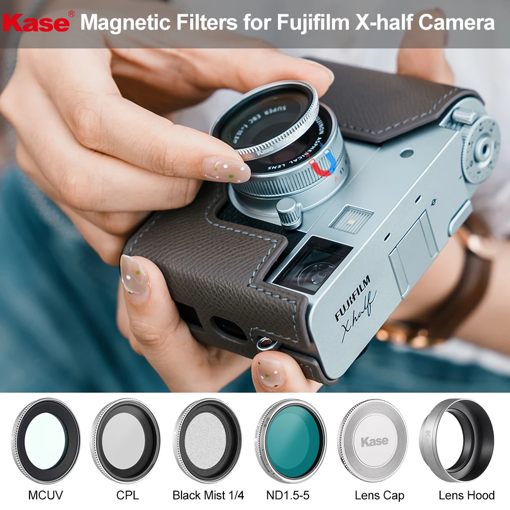 

Магнитный УФ-фильтр Kase CPL с переменным черным туманом 1/4 для полукамеры Fujifilm X, металлическая бленда для объектива Fuji X-half