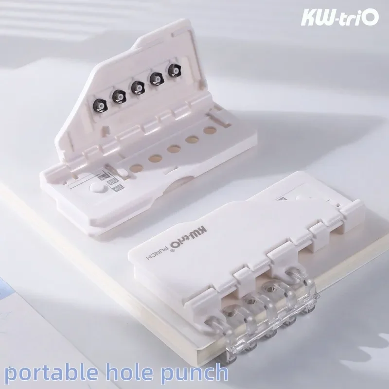KW-trio Compact 5 Hole Punch Machine Manual 26 Hole Loose Leaf Notebook Paper Hole Puncher Stationery Office School Supplies