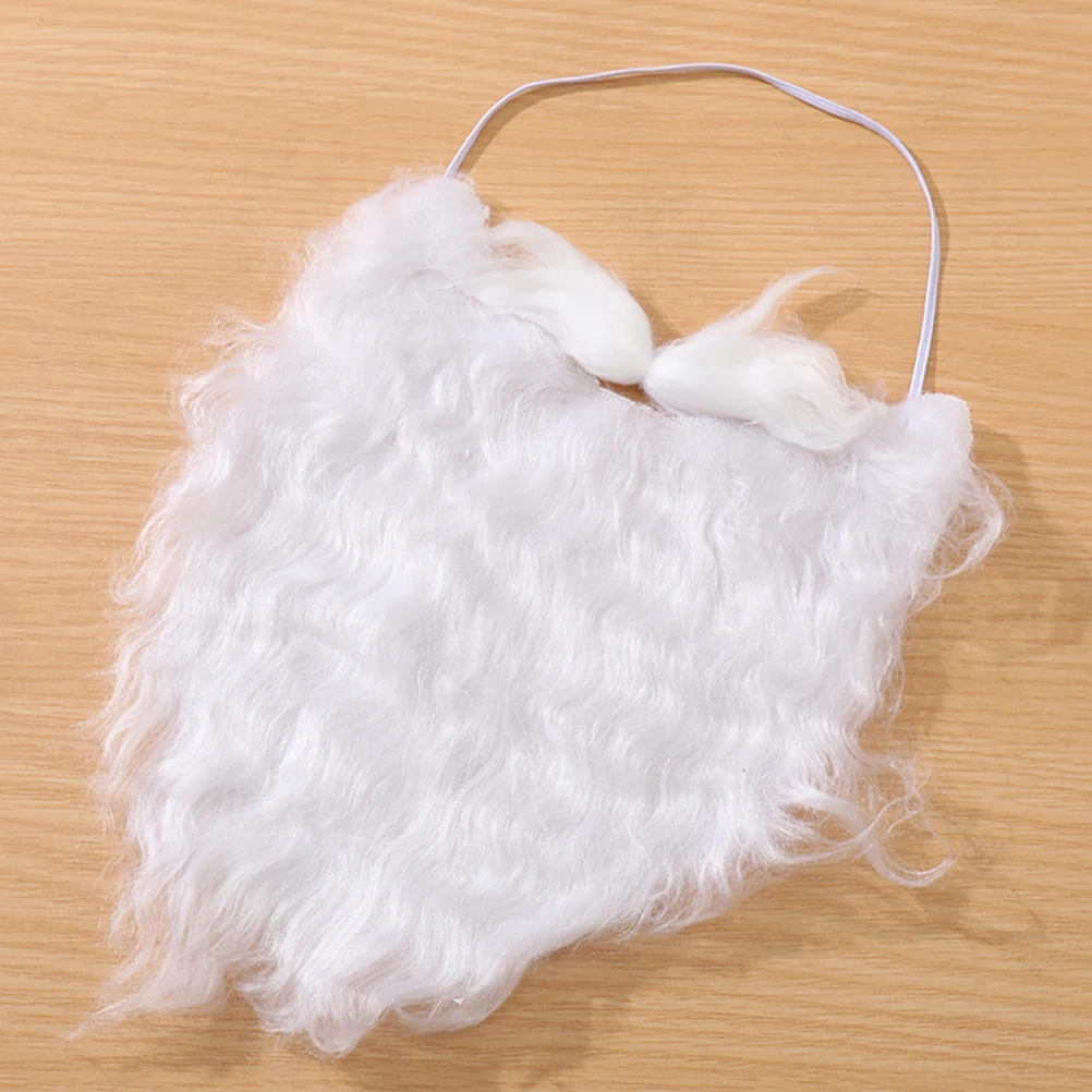 

6pcs Santa Quality Fake Beard Comfortable Fake Beard Props Party Facial Hair Festival Role Play Supplies White