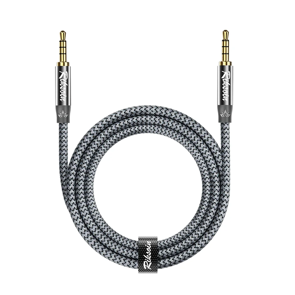 3.5mm Audio Cable Male To Male 4 Pole Stereo Auxiliary Cable Aux Cord for Headphone PS4 Smartphone Tablet Headset PC Laptop Etc