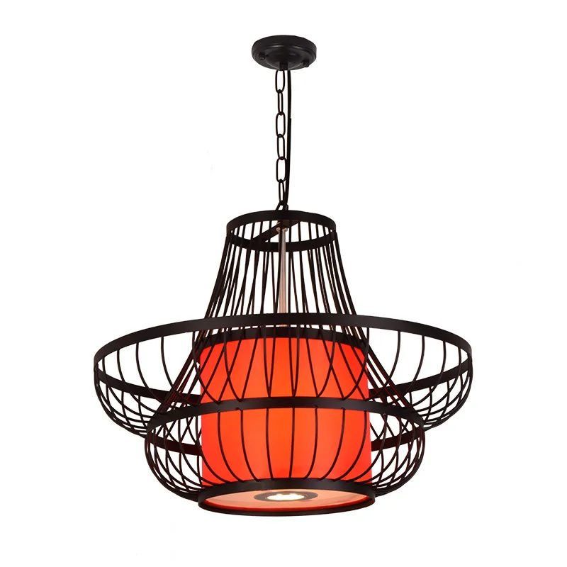 

New Chinese style, creativity, wrought iron, bird cage, restaurant