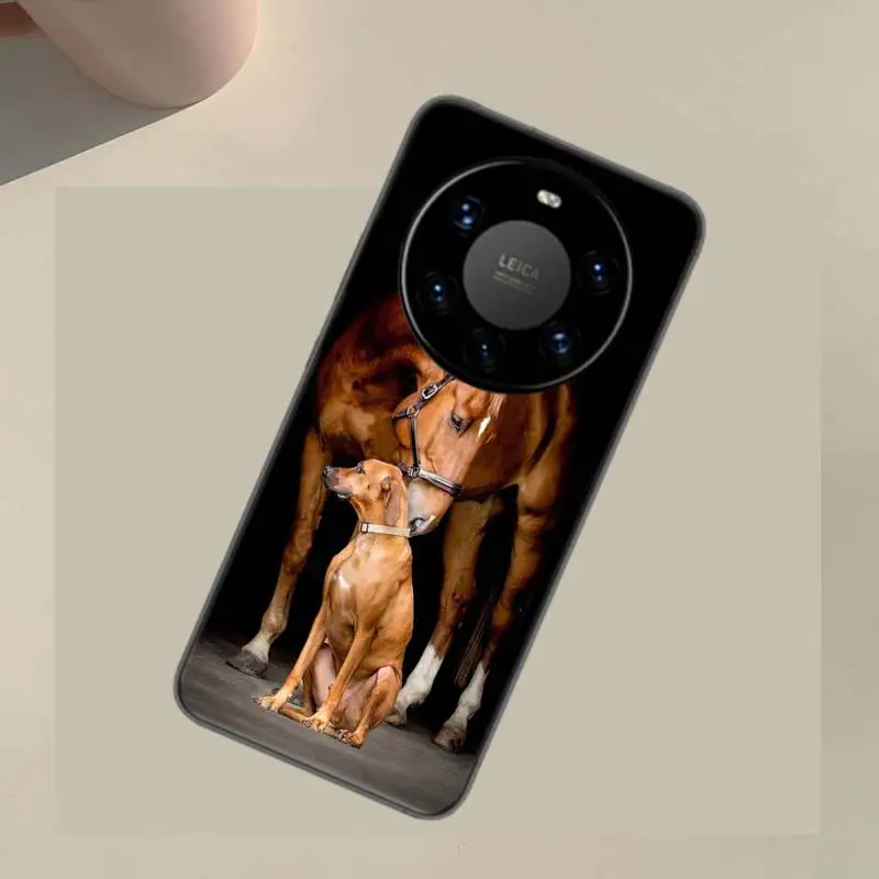 Domineering Cool Horses And Dogs Coque Case For Huawei Phone P40 P30 Lite P50 P20 P10 Mate 40 30 20 10 Pro TPU Cover Transparent