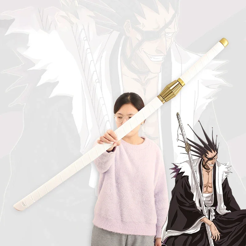 104cm Zaraki Kenpachi katana Bleach Weapon Bamboo Wood Anime Periphery Weapon Model Katana Samurai Sword Cosplay Gifts Toys Boys