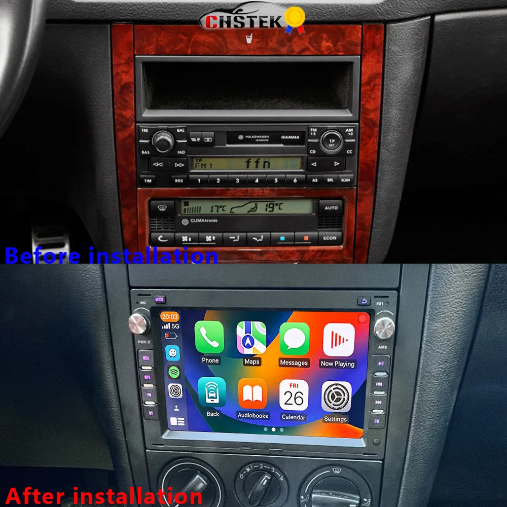 CHSTEK Android 14 Car Radio For VW Golf 4 Passat B5 MK4 Polo Transport Multivan T5 Jetta Bora Auto Carplay GPS WIFI 4G FM Stereo