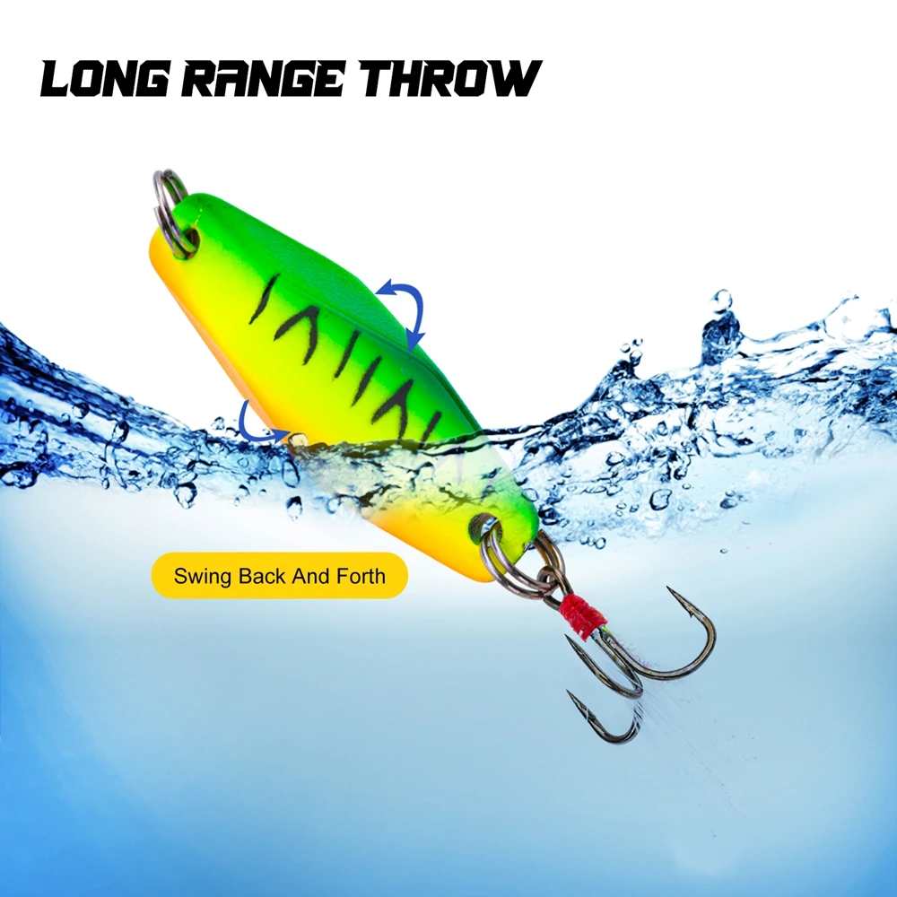 Goture 5Pcs/lot Hexagonal Cut Spoon 3.5g/7g/14g/21g High-quality Metal Fishing Lure Universal Water Layer Long Range Throw Bait