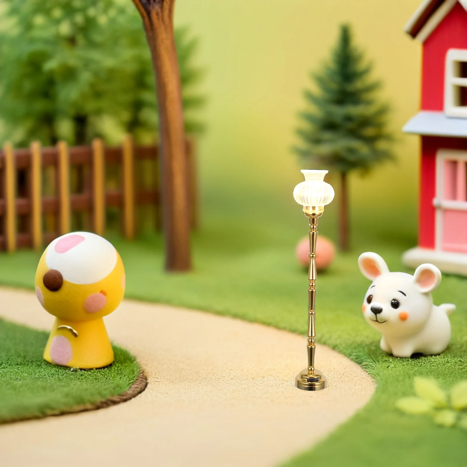 

Decorate Mini Flower-shaped Standing Lamp Metal Dollhouse Accessories Furniture