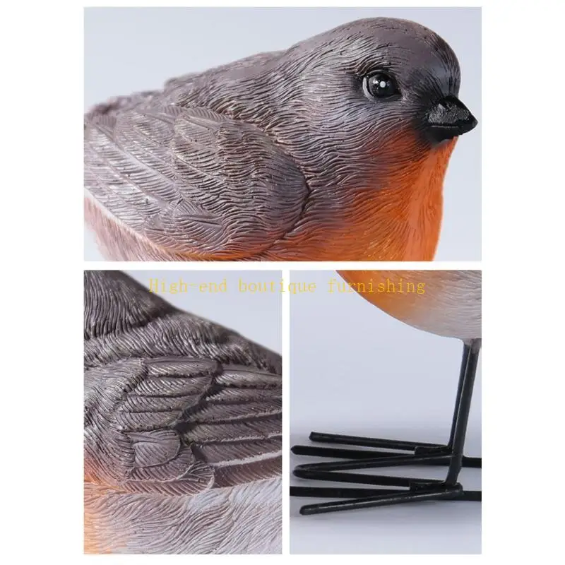 L9NB Garden Bird Figure Set for Home Shelf Balcony Tabletop Display Garden Decoration