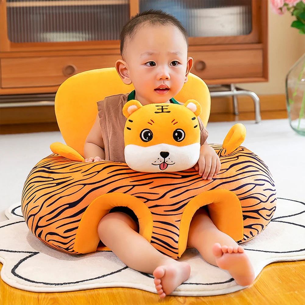 Cute Cartoon Animal Baby Feeding Chair Case Safety Soft Plush Kids Chair Cushion Seat Cover Comfort for Toddlers Without Filler