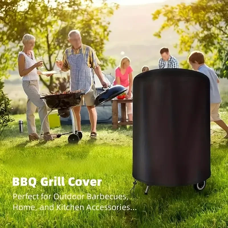 Heavy-Duty Polyester BBQ Grill Cover - Waterproof, Dustproof Outdoor Barbecue Protector , BBQ Accessories