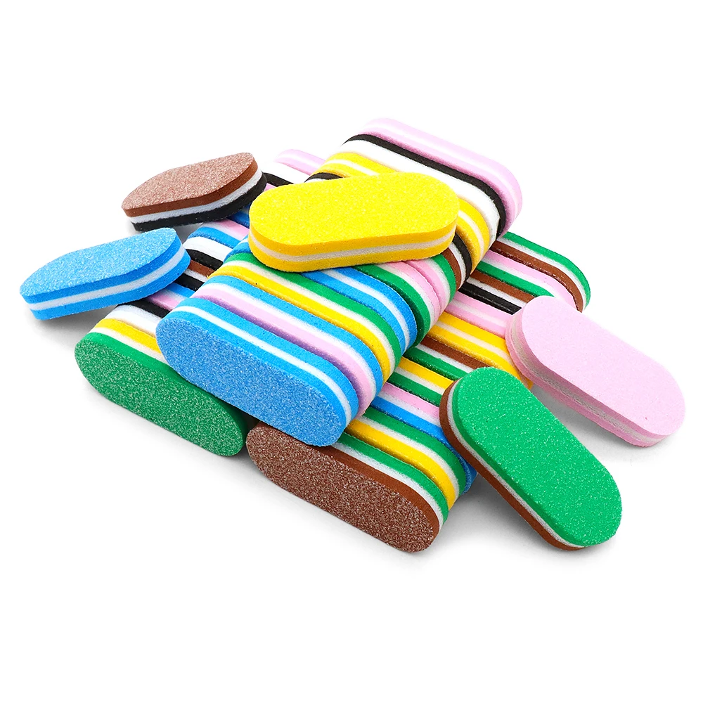 300 Pcs/Lot Double Sided Sponge Nail Files And Buffer Set Bulk Buffing Blocks For Nail Buff Professional Manicure File Pedicure