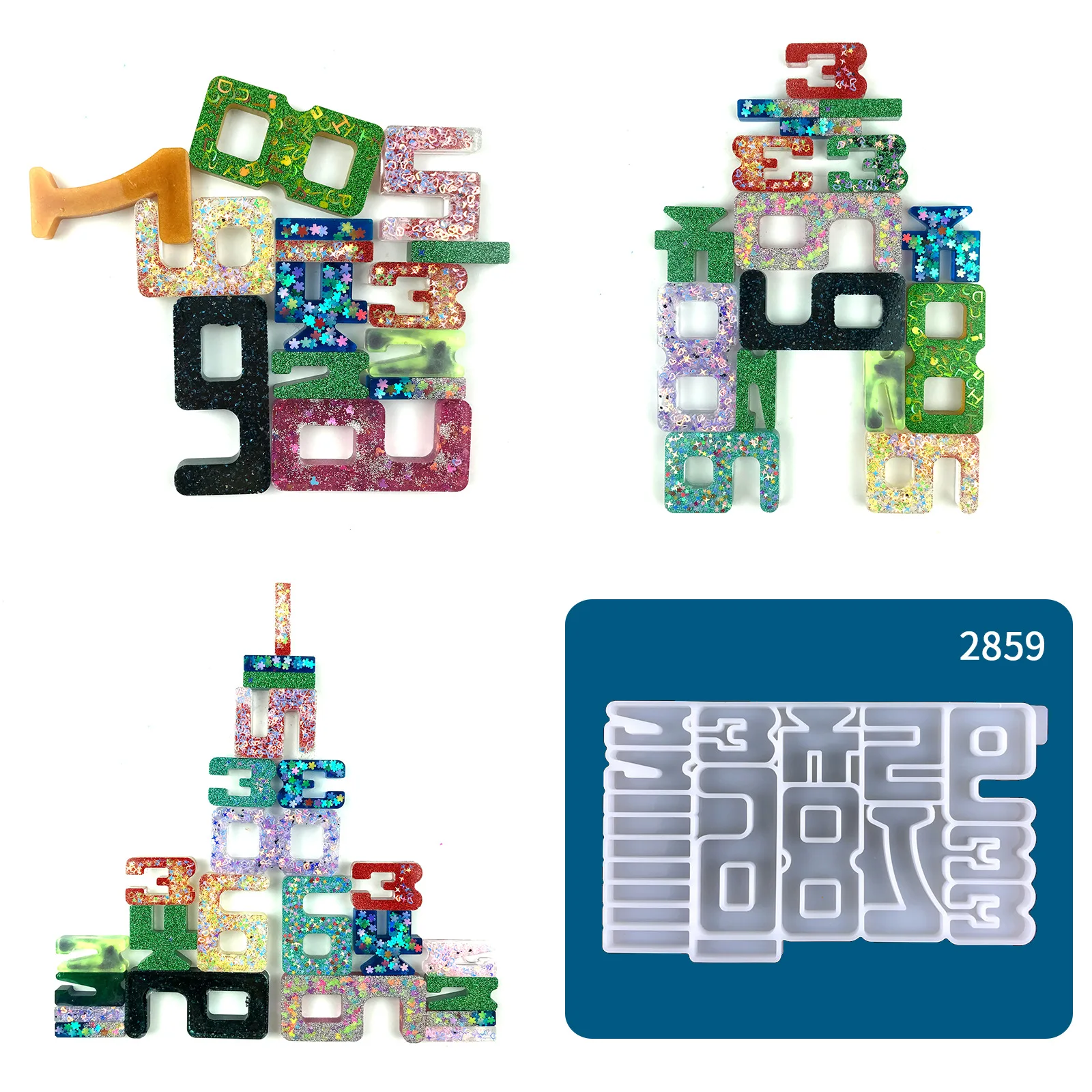 

DIY Children's Digital Number Building Silicone Mold Number Study Play Game Mold For Resin Jewelry Making Craft