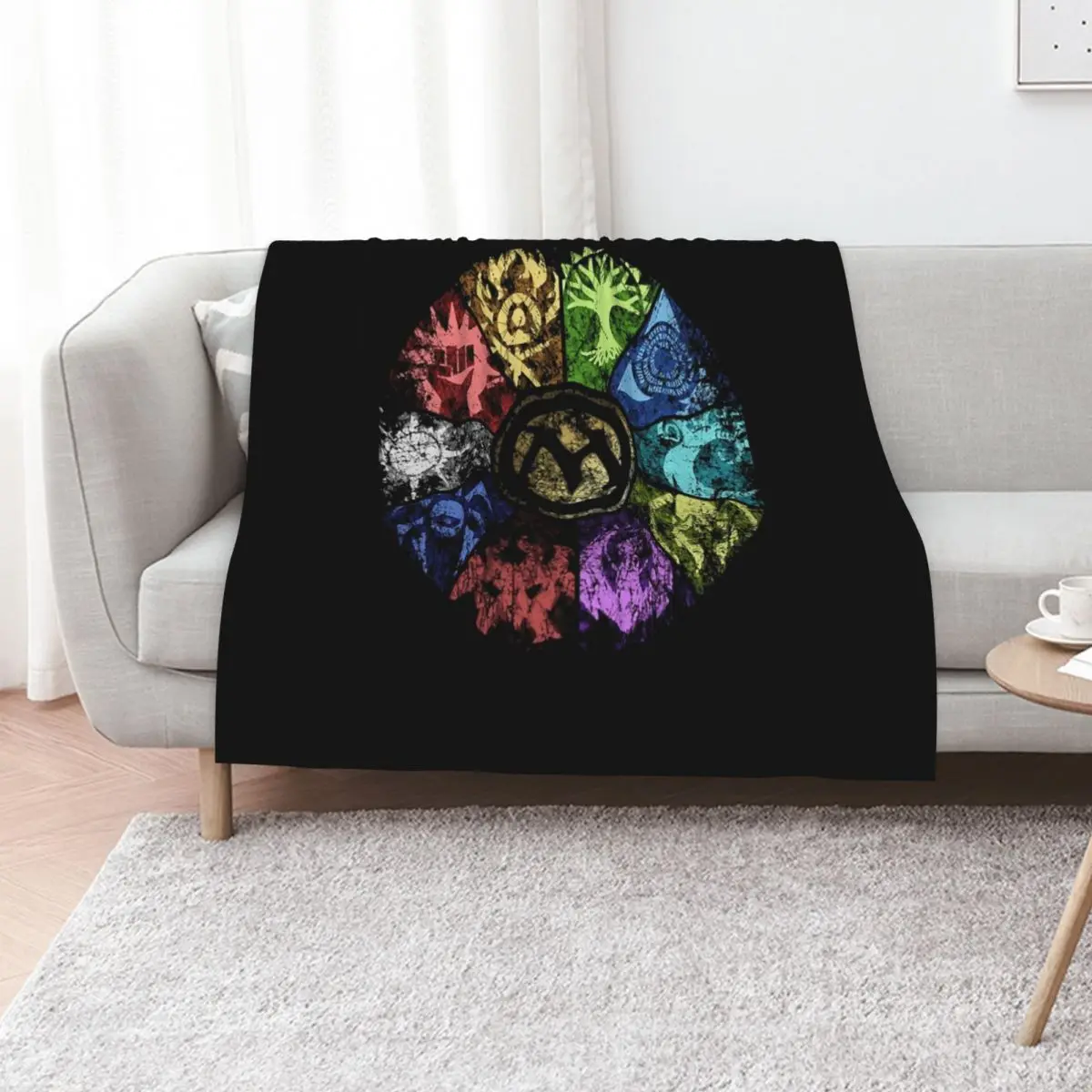 MTG Faded Guild Wheel Throw Blanket Blankets For Sofas Thermals For Travel Tourist wednesday Single Soft Blankets