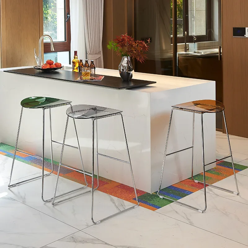 

Minimalist Waterproof Bar Chair High Barhocker Reception Desk Bar Chair Nordic Transparent Tabourets De Bars Household Products
