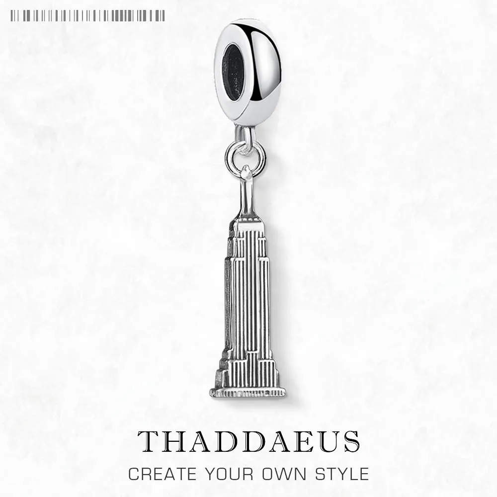 

Skyscraper Building Dangle Charm Pendant For Women Men 925 Sterling Silver Trendy Brand New Gift