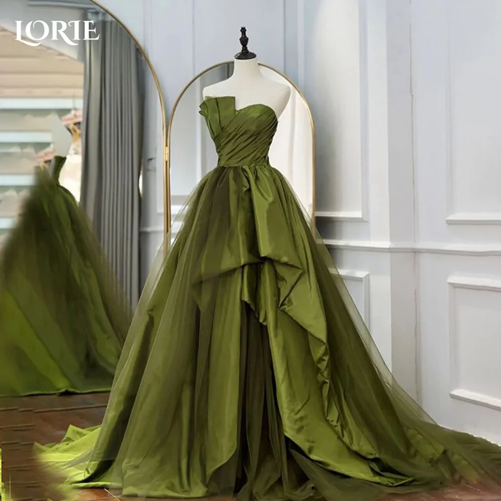 

LORIE Modest Crepe Evening Dress Sleeveless Corset Flowy Princess Prom Dresses Ball Illsion Puff Arabia Party Gowns Customized