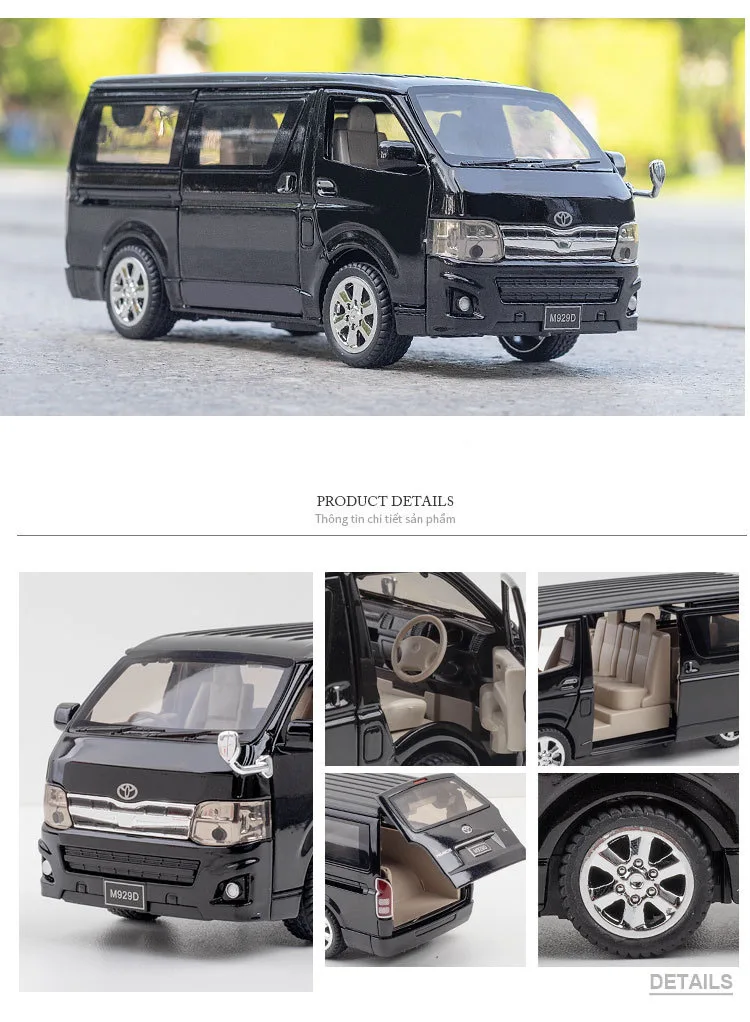 1:32 Toyota Hiace High Simulation Alloy Model MPV Vehicle Model Metal Toy Car Gifts Wagon Toy Free Shipping F366