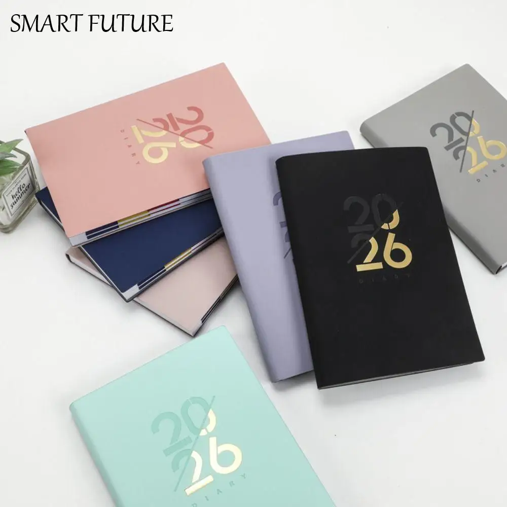 

English 2026 Schedule Planner Notepad 12 Months Wear-resistant A5 Agenda Planning Notebook Portable Bookmark