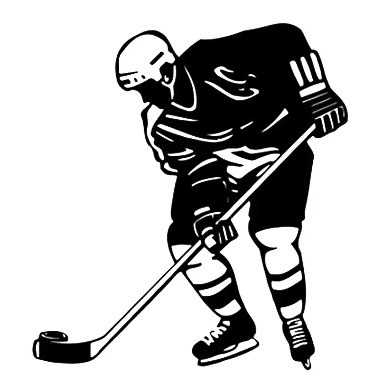 16 * 14cm ice hockey player high-quality design, car window bumper, motorcycle helmet decoration, vinyl car sticker