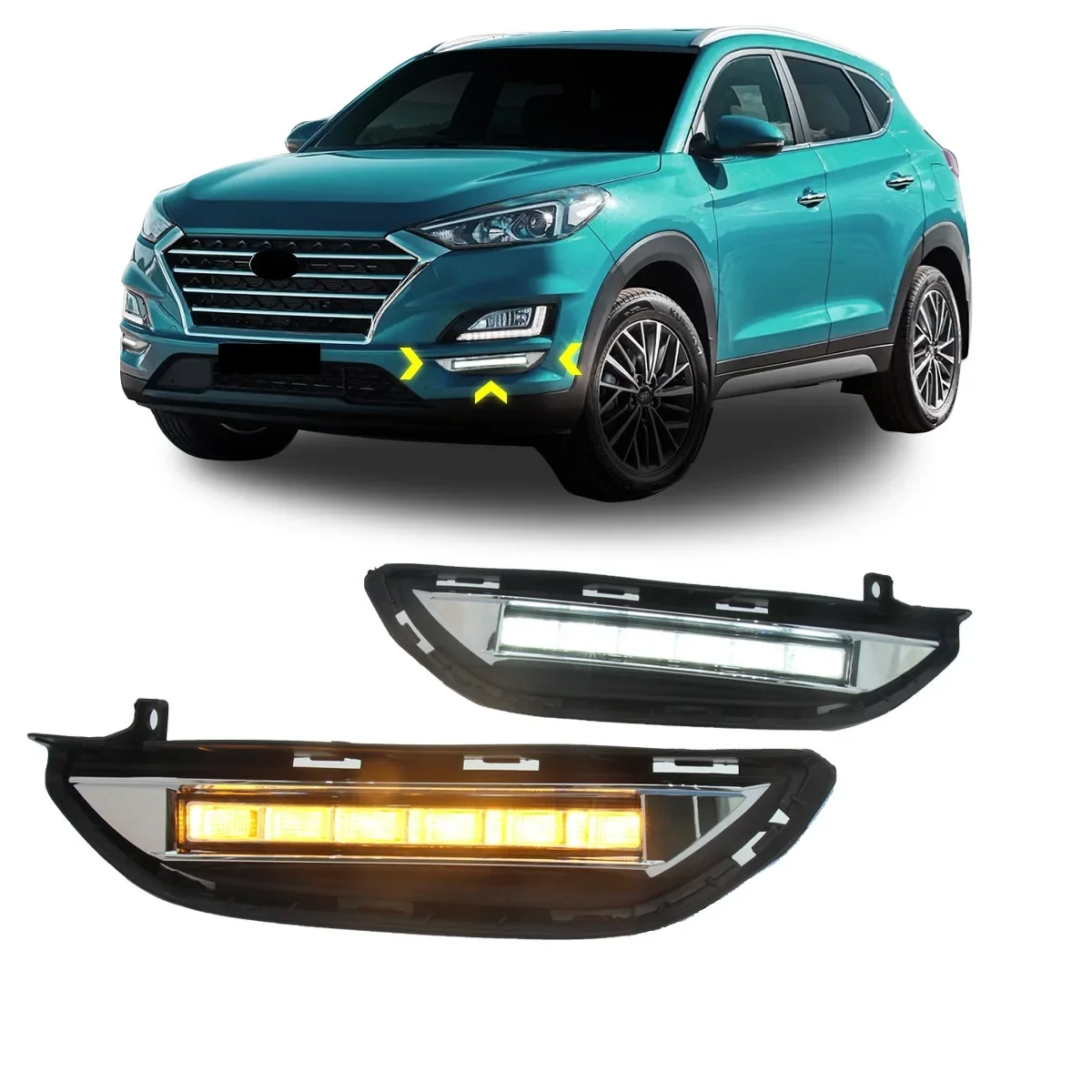 LED Front Bumper Light Foglight Fog Lights Day Light for Hyundai Tucson 2018 2019