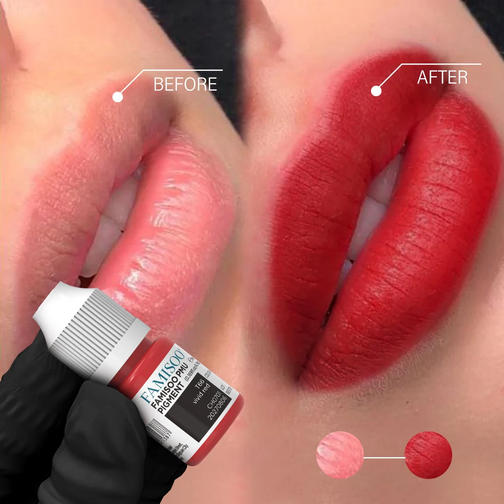 5ML Lip Tattoo Ink Permanent Makeup Tattoo Lips Pigments Sample Size Tattoo Pigments Beauty Art Women Use