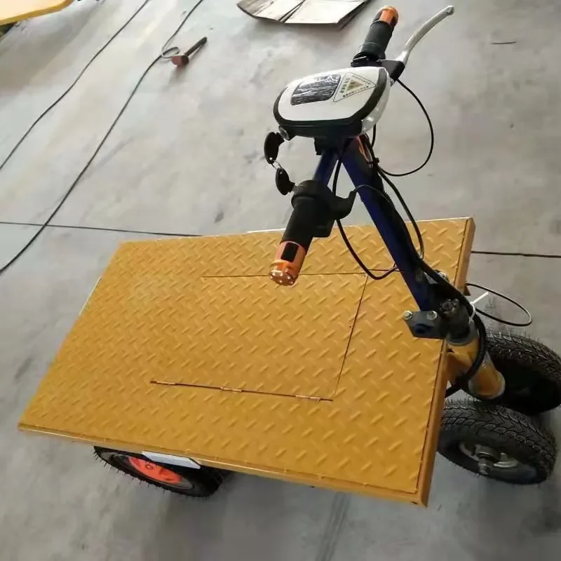 

For Electric Four-wheel Flatbed Brick Pulling Storage Truck Electric Multi-functional Trolley Cart