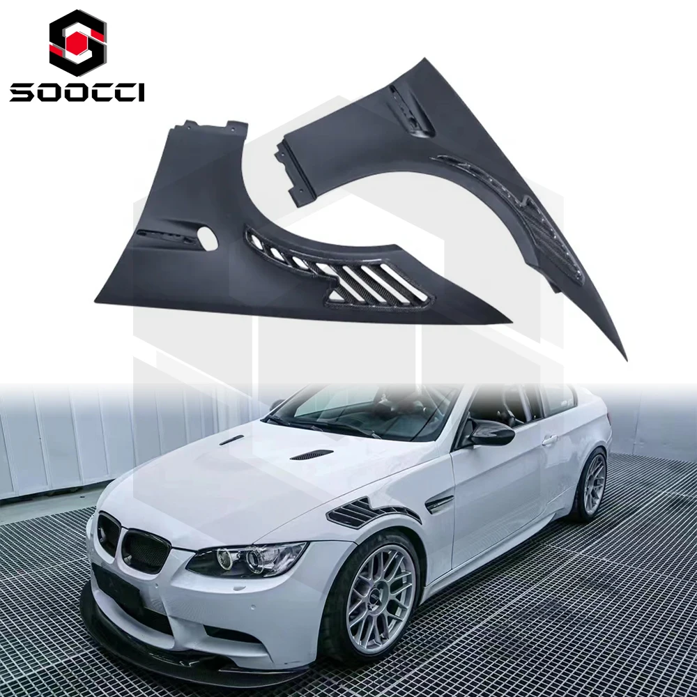 Half Carbon Fiber GT4RS Style Vent mudguard for BMW M3 E92 E93 3 Series Car Side mudguard Replacement Installation Auto Parts