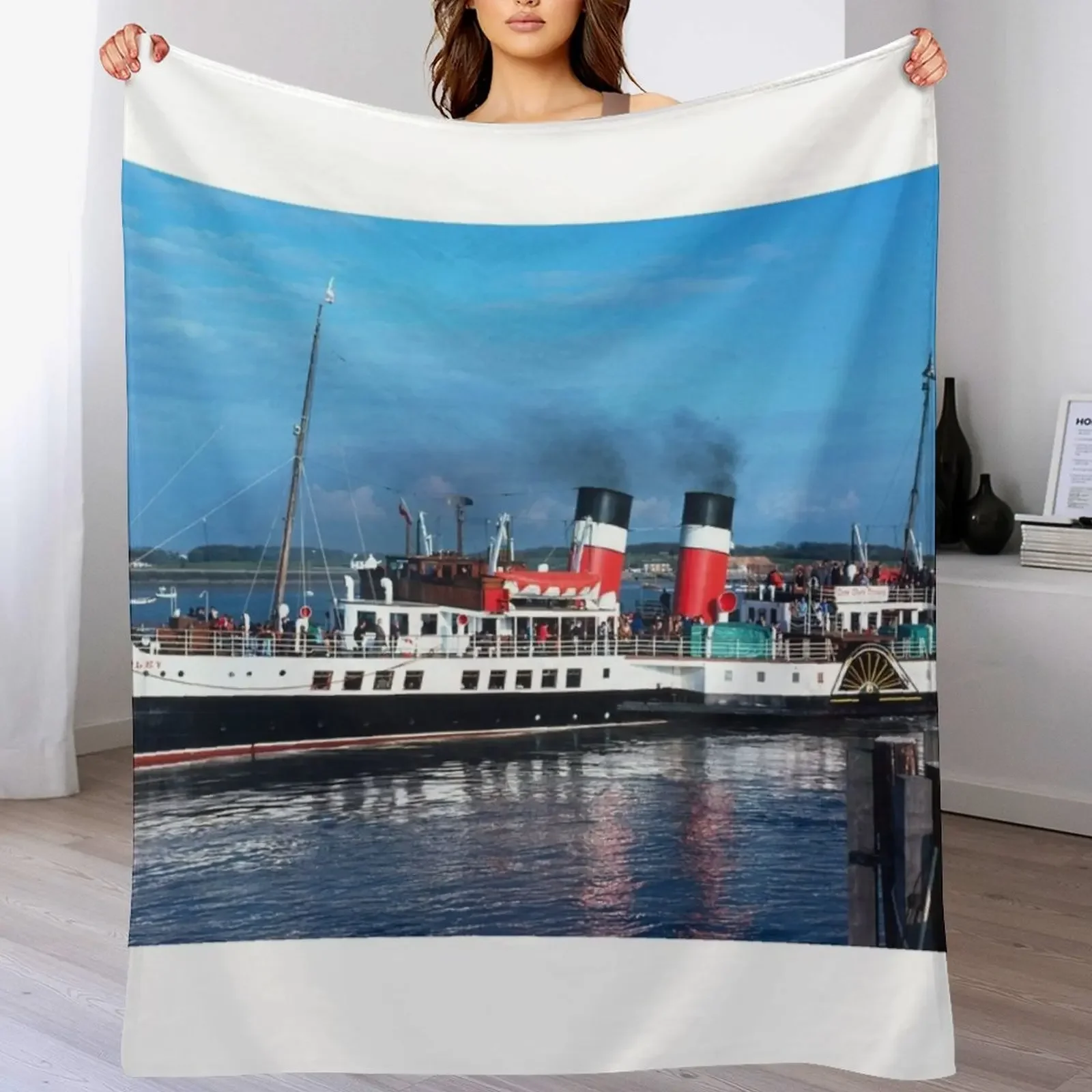 The paddle steamer Waverley at Fleetwood Throw Blanket Luxury St Moving Blankets