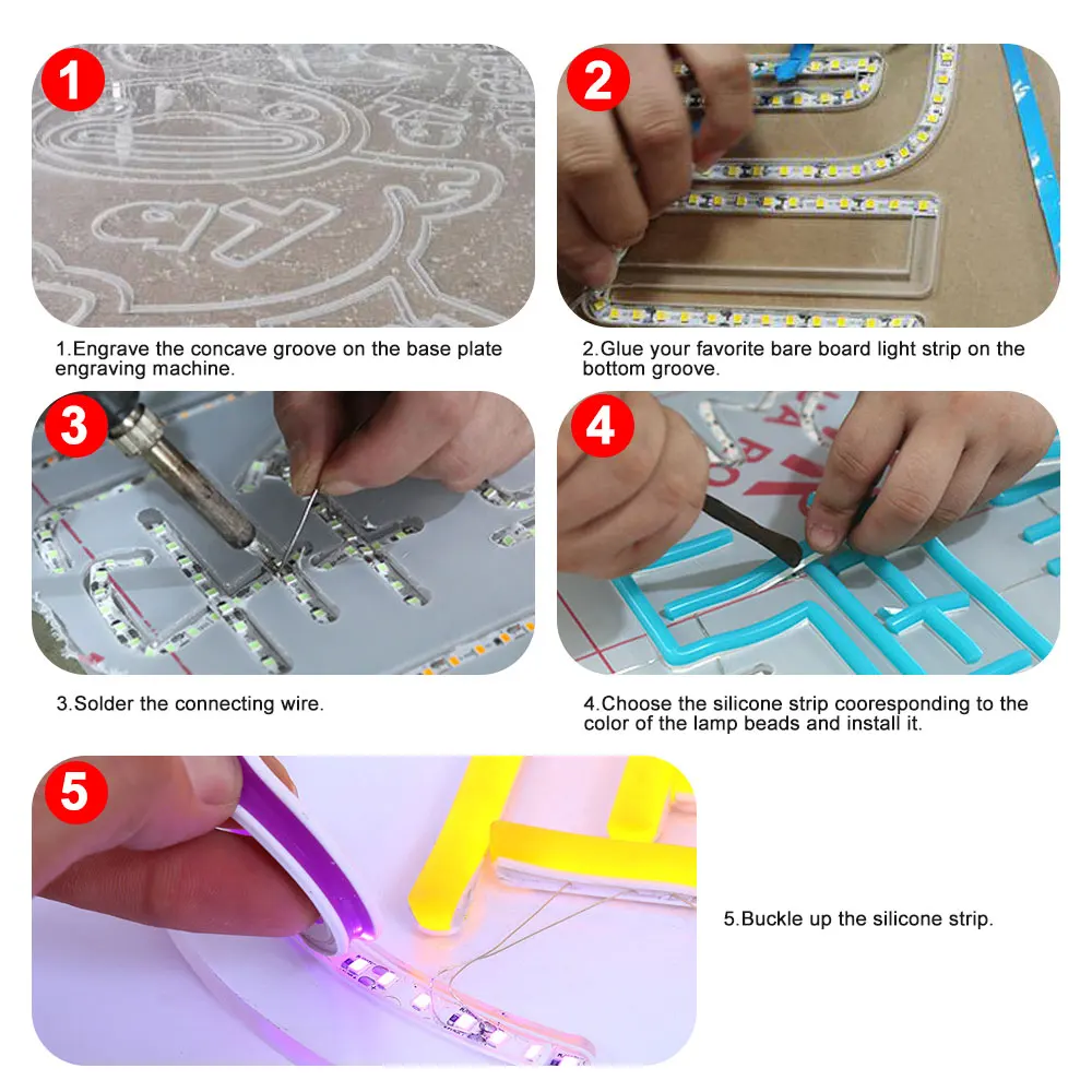 Impermeável Silicone LED Strip, Separado, Flexível, Soft Bendable, Sinal DIY, 11 Cores, Ao Ar Livre, S Forma, 2835 SMD, 6mm, IP67