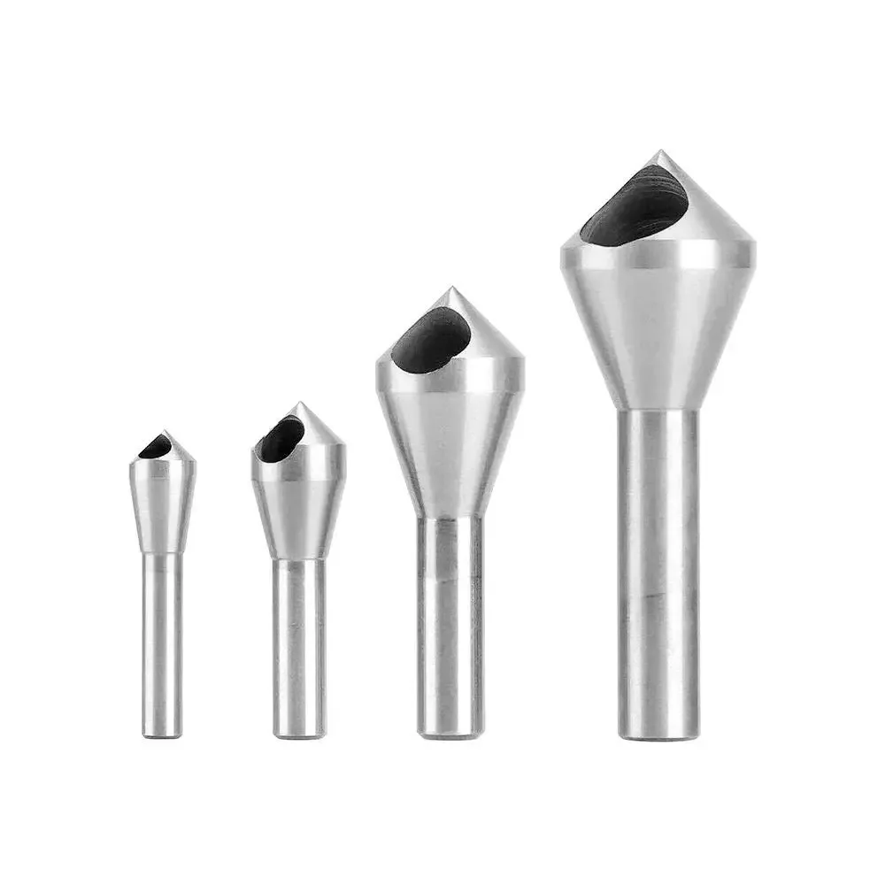 Juego de brocas de desbarbado de chaflán, herramienta de Metal, corte de avellanado, 4 piezas, HSS4241