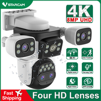 Vstarcam 4K HD 8MP 4 Lens PTZ Camera Full Color Night Vision Outdoor 2.4G Wifi Two-Way Audio Surveillance Home Security Cameras