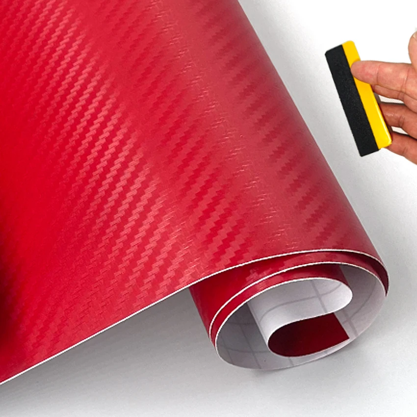 3D Carbon Fiber Vinyl Wrap Film Roll Self Adhesive Waterproof Scratch Resistant Car Interior Trim Decoration DIY