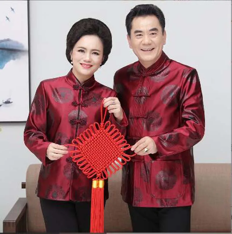 

Новый китайский традиционный костюм Тан (унисекс), высококачественная атласная куртка, одежда для Нового года, пальто для дня рождения, повседневные куртки 2026 года
